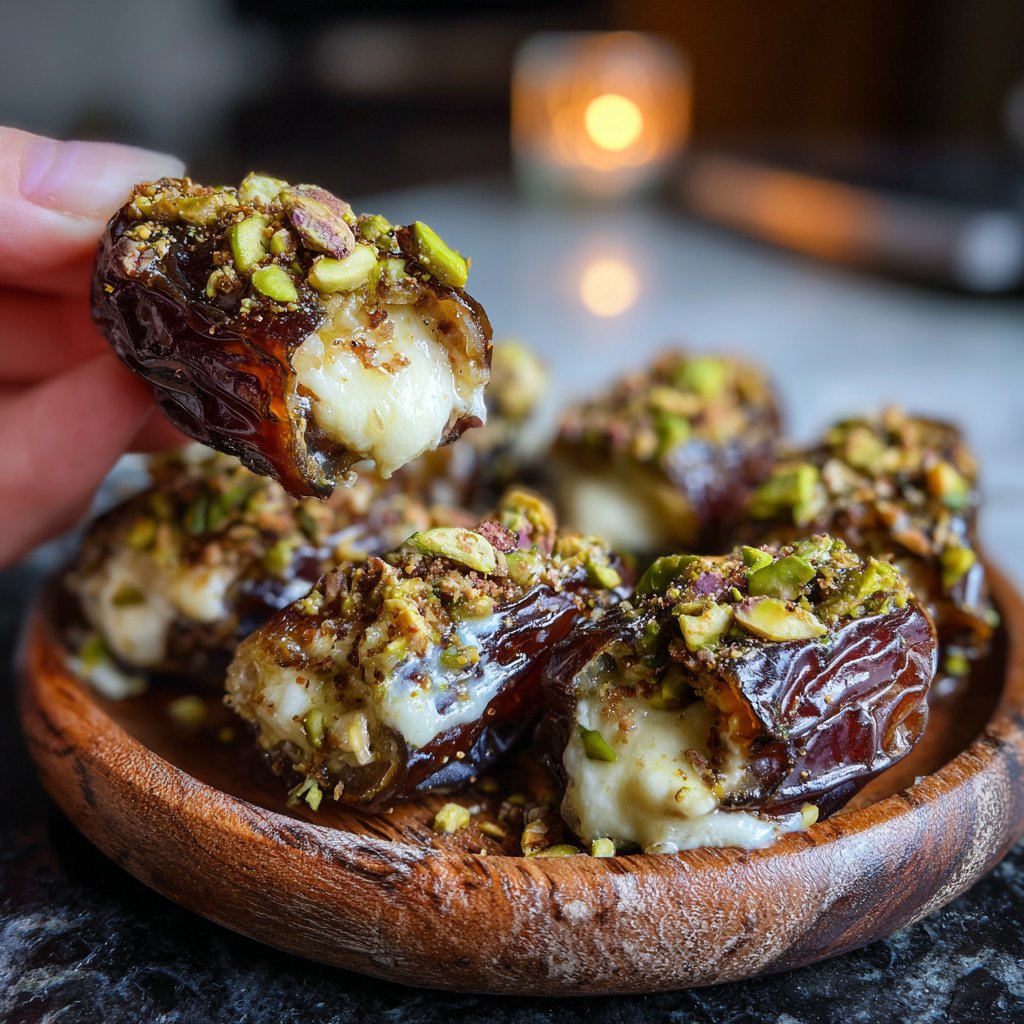 Valentines Snacks Cheese Stuffed Dates
