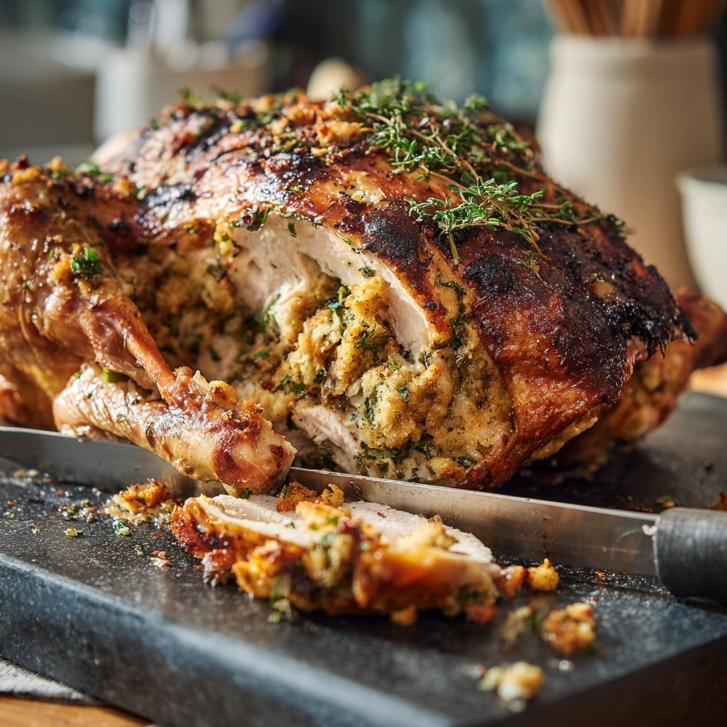 Seasonal & Festive Thanksgiving Herb Stuffed Turkey