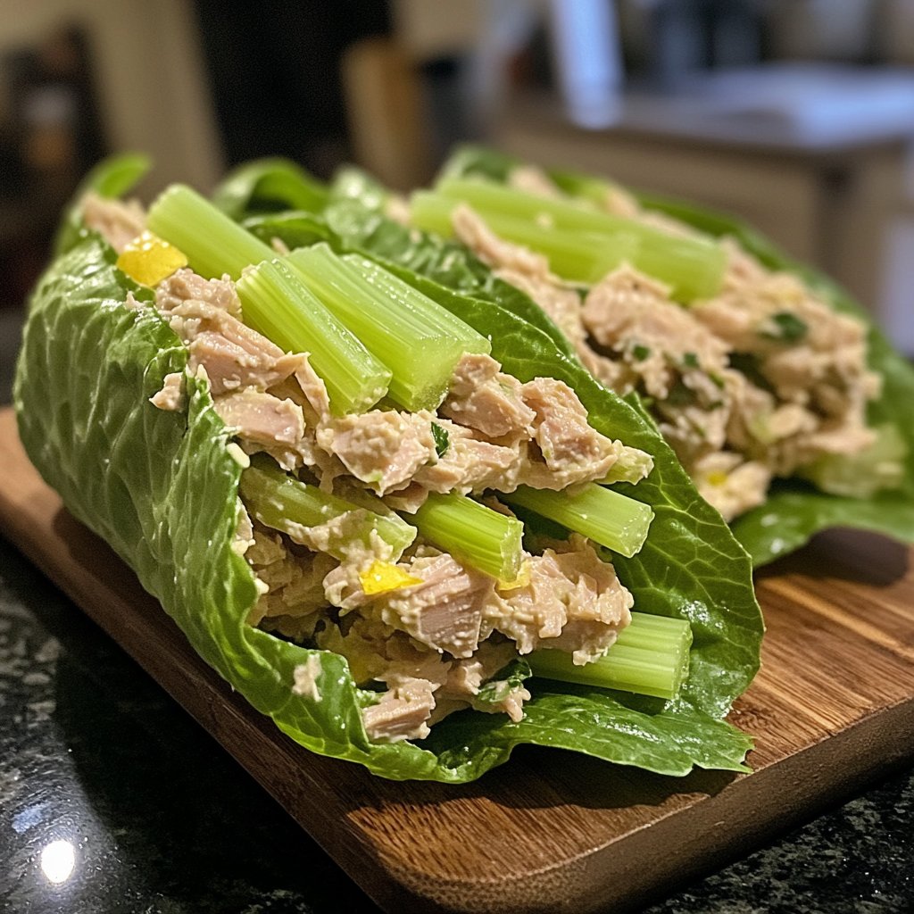 Simple Tuna Salad Lettuce Wrap Lunch