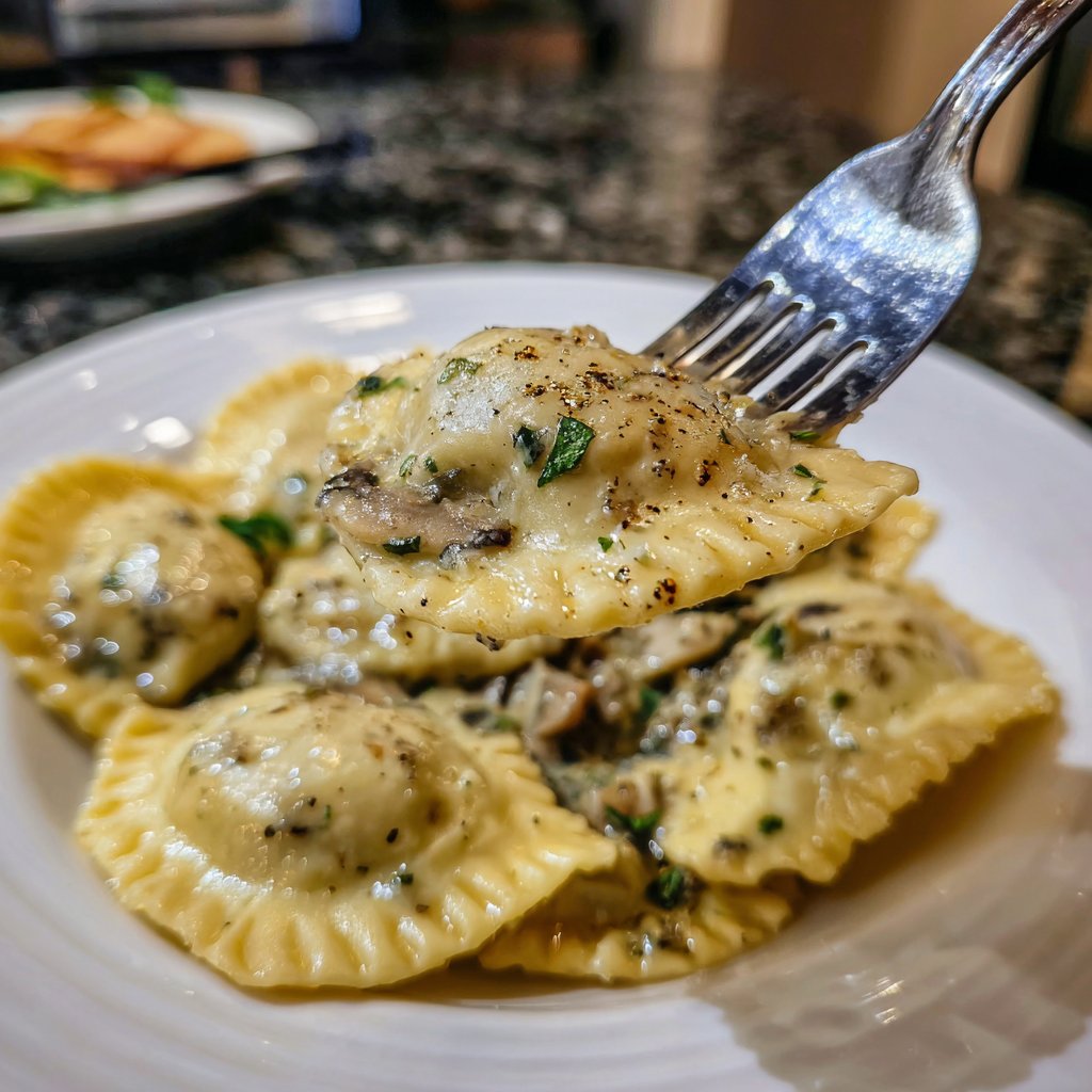 Wild Mushroom Ravioli with Truffle Oil