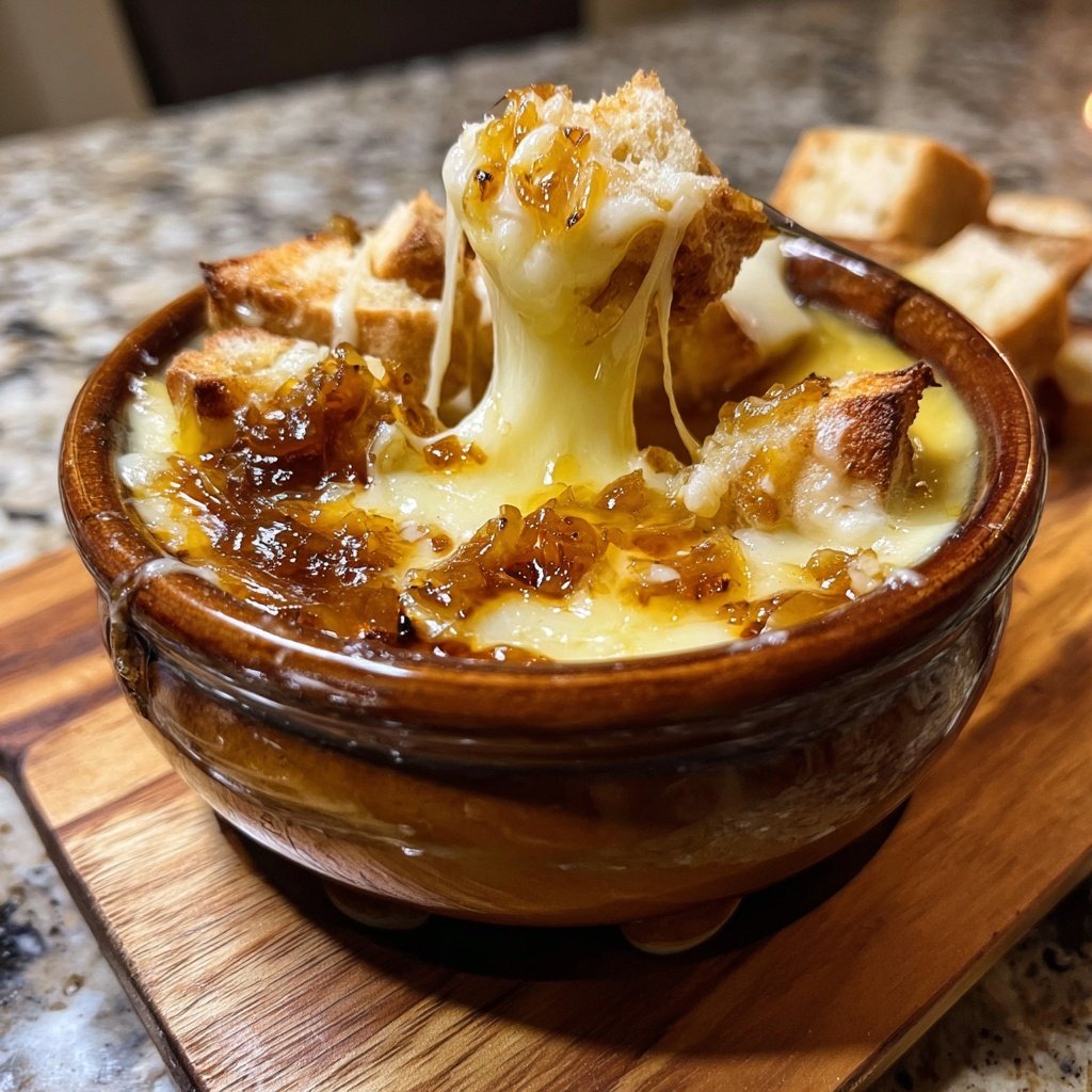Fondue with Beer and Caramelized Onion
