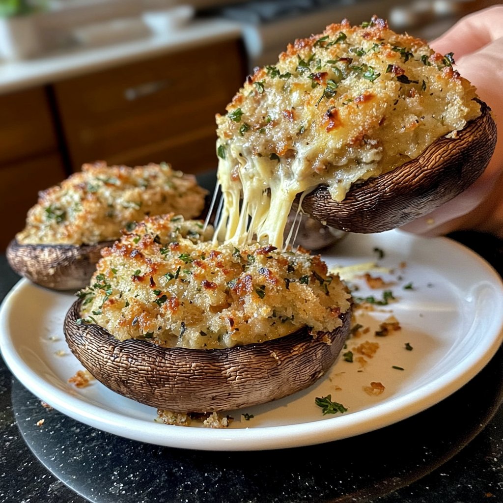 Romantic Stuffed Portobello Mushrooms