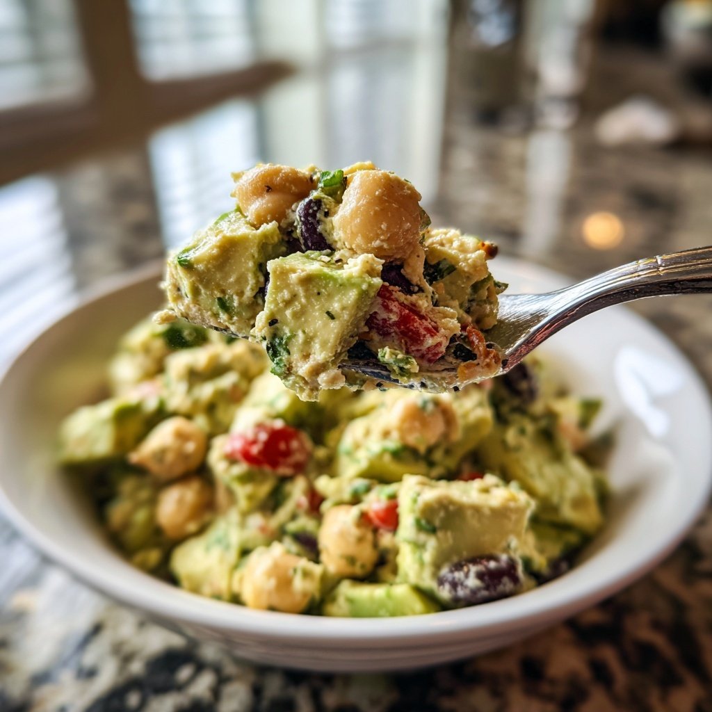 Healthy & Light Avocado Chickpea Salad
