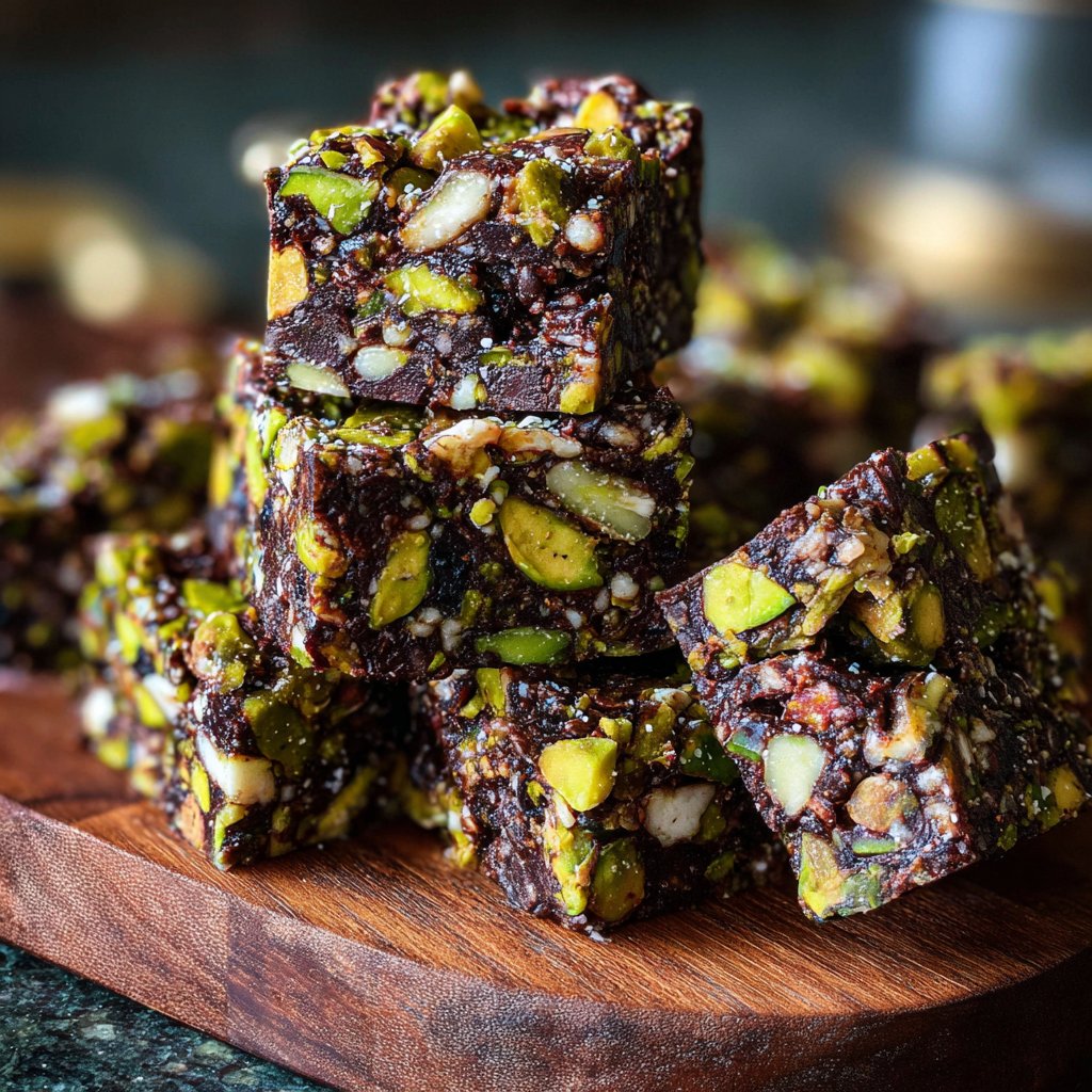 Chocolate Pistachio Energy Squares