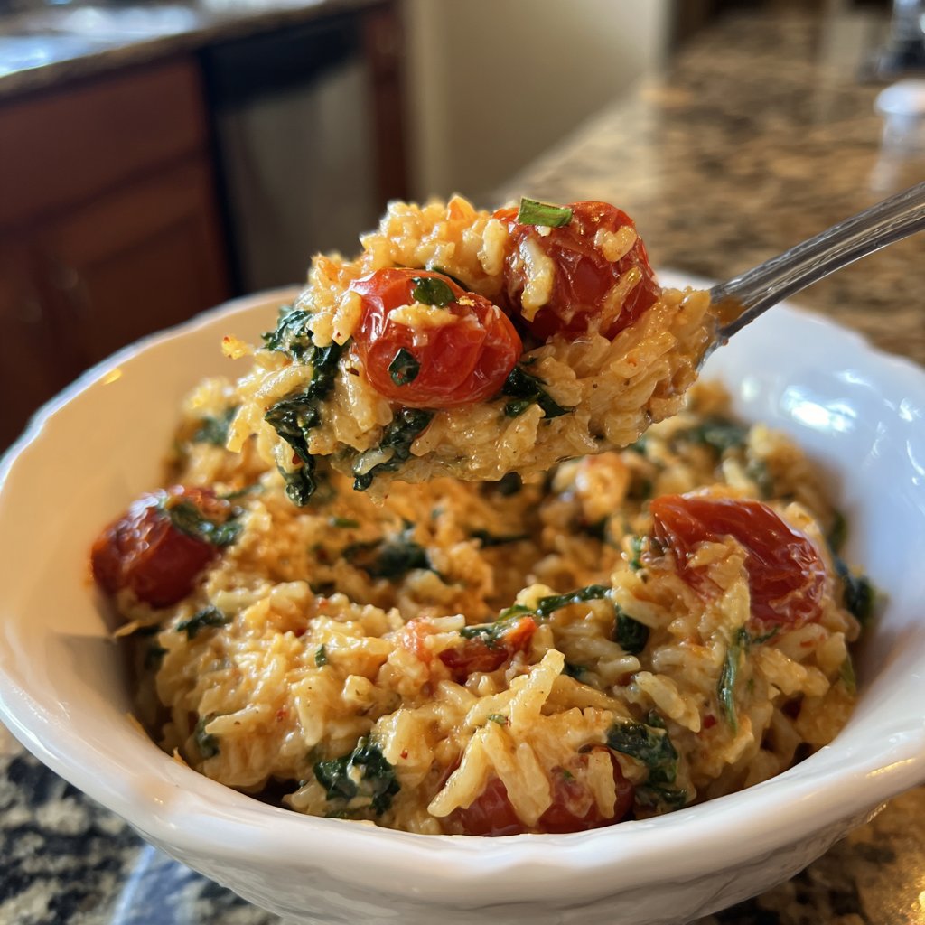 Creamy Spinach Tomato Rice