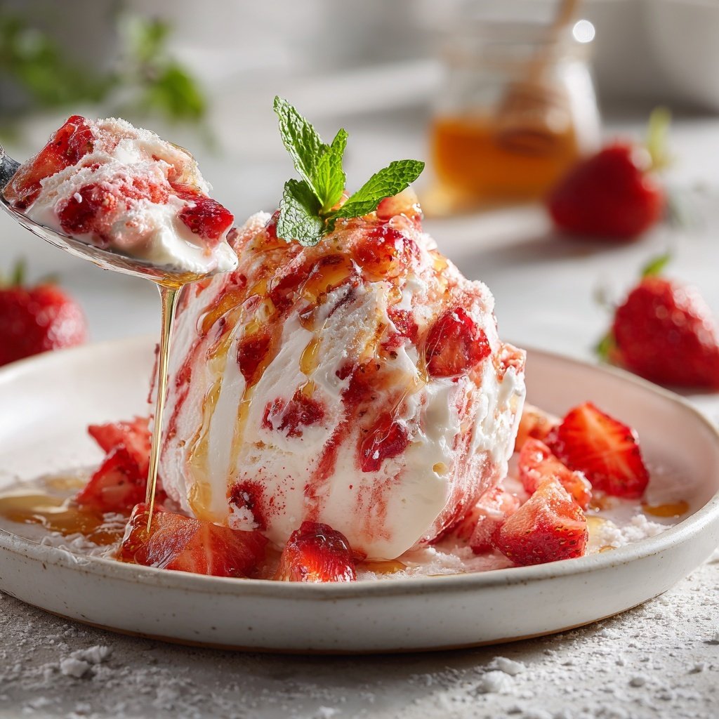 Fresh Strawberry Yogurt Dessert