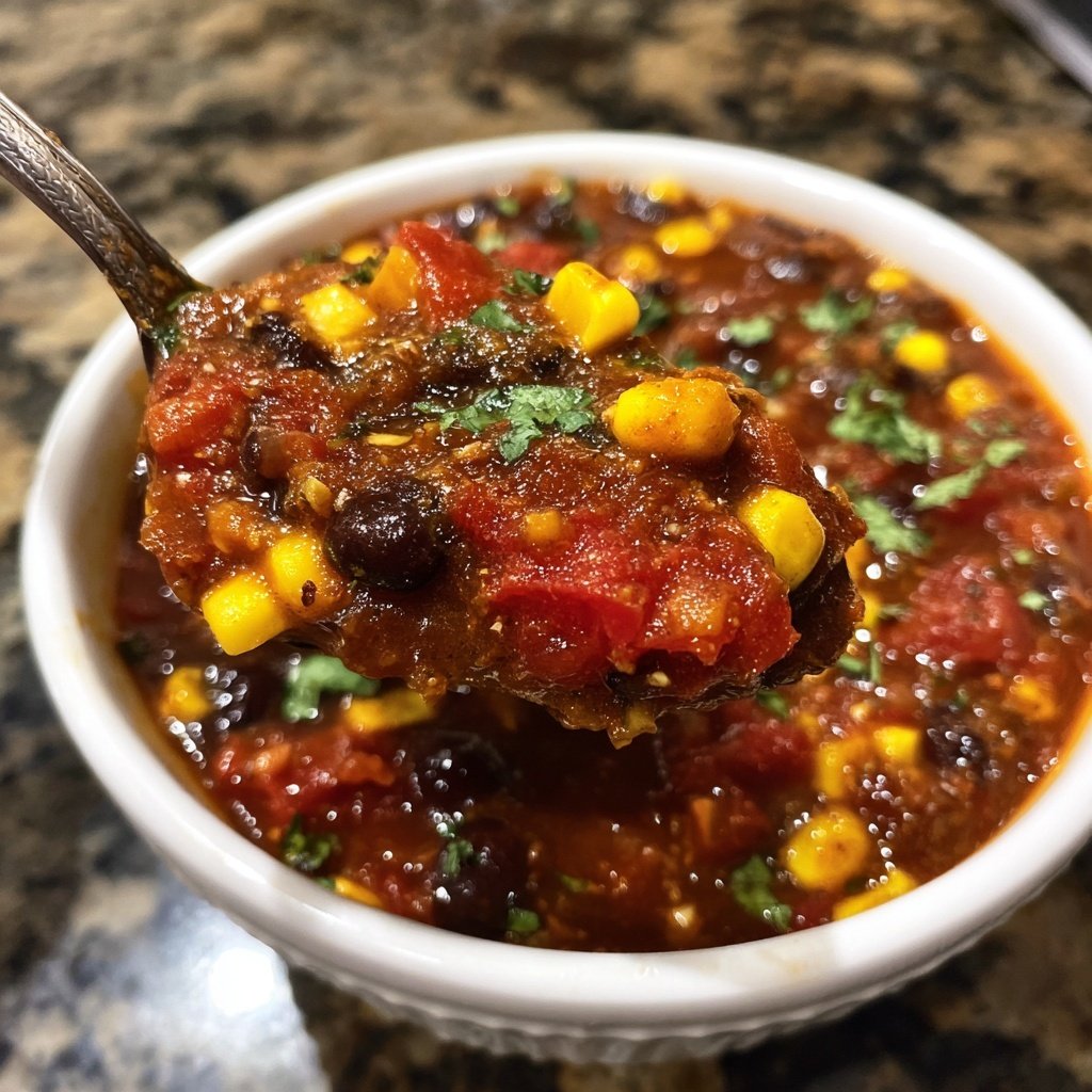 Healthy Crockpot Black Bean Chili